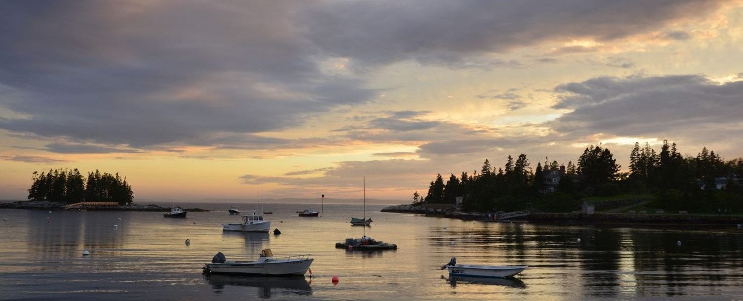 Sunset over Boothbay in Midcoast, Maine. Cody Barry Photography.