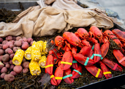 Traditional lobster bake, cooked over seaweed at Newagen Seaside Inn.