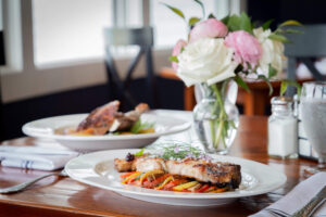 Two entrees from one of the best restaurants in Southport found at a Midcoast Maine resort.