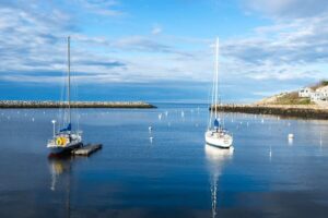 Sailboats in Boothbay Harbor Sailing Lessons